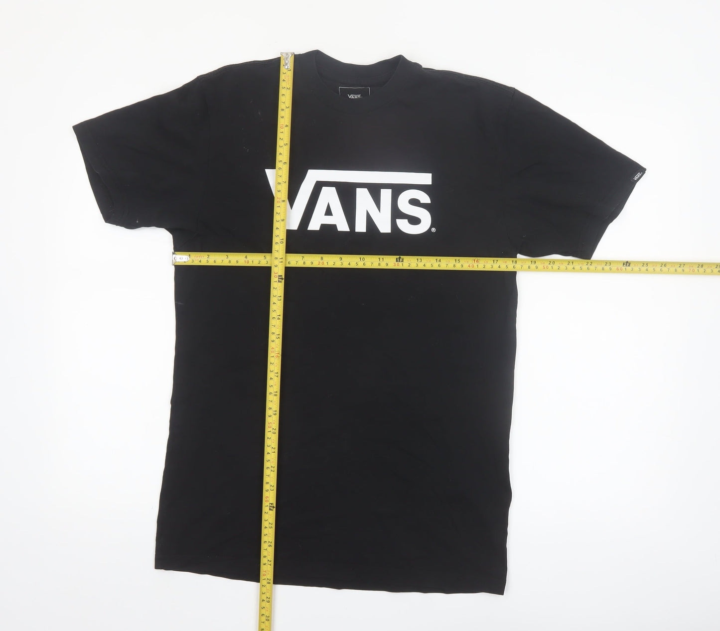 Vans Men's Black Logo Classic Fit Cotton T-Shirt Size M