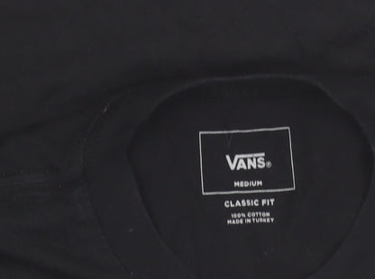 Vans Men's Black Logo Classic Fit Cotton T-Shirt Size M