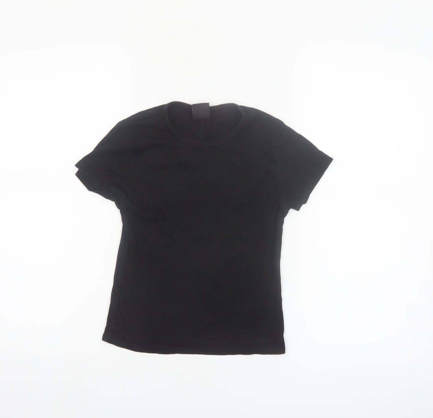 iets frans Women's Black Slim Fit Short Sleeve Basic T-Shirt Size S
