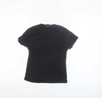 iets frans Women's Black Slim Fit Short Sleeve Basic T-Shirt Size S