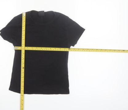 iets frans Women's Black Slim Fit Short Sleeve Basic T-Shirt Size S