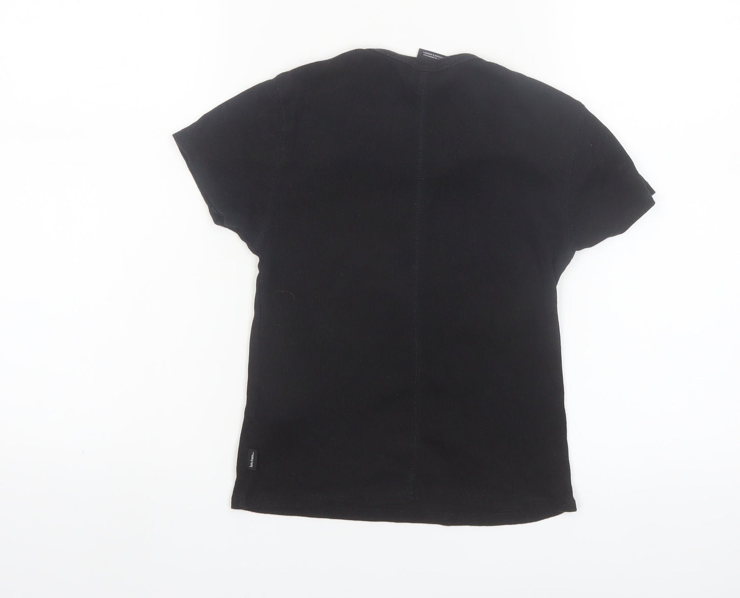 iets frans Women's Black Slim Fit Short Sleeve Basic T-Shirt Size S