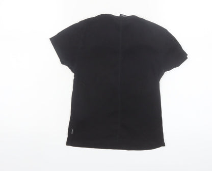 iets frans Women's Black Slim Fit Short Sleeve Basic T-Shirt Size S