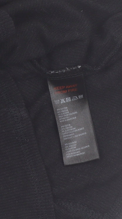 iets frans Women's Black Slim Fit Short Sleeve Basic T-Shirt Size S