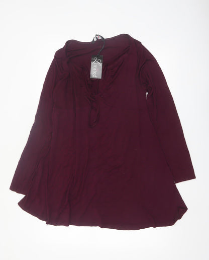 Yours Womens Plus Size 16 Purple Long Sleeve Tunic Blouse