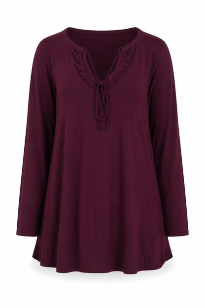 Yours Womens Plus Size 16 Purple Long Sleeve Tunic Blouse