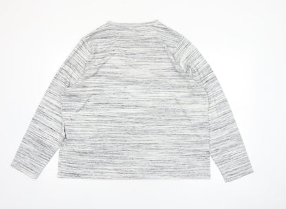 Marks and Spencer Women’s Grey Mix Long Sleeve Jersey Pyjama Top Size 22