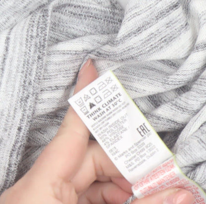 Marks and Spencer Women’s Grey Mix Long Sleeve Jersey Pyjama Top Size 22