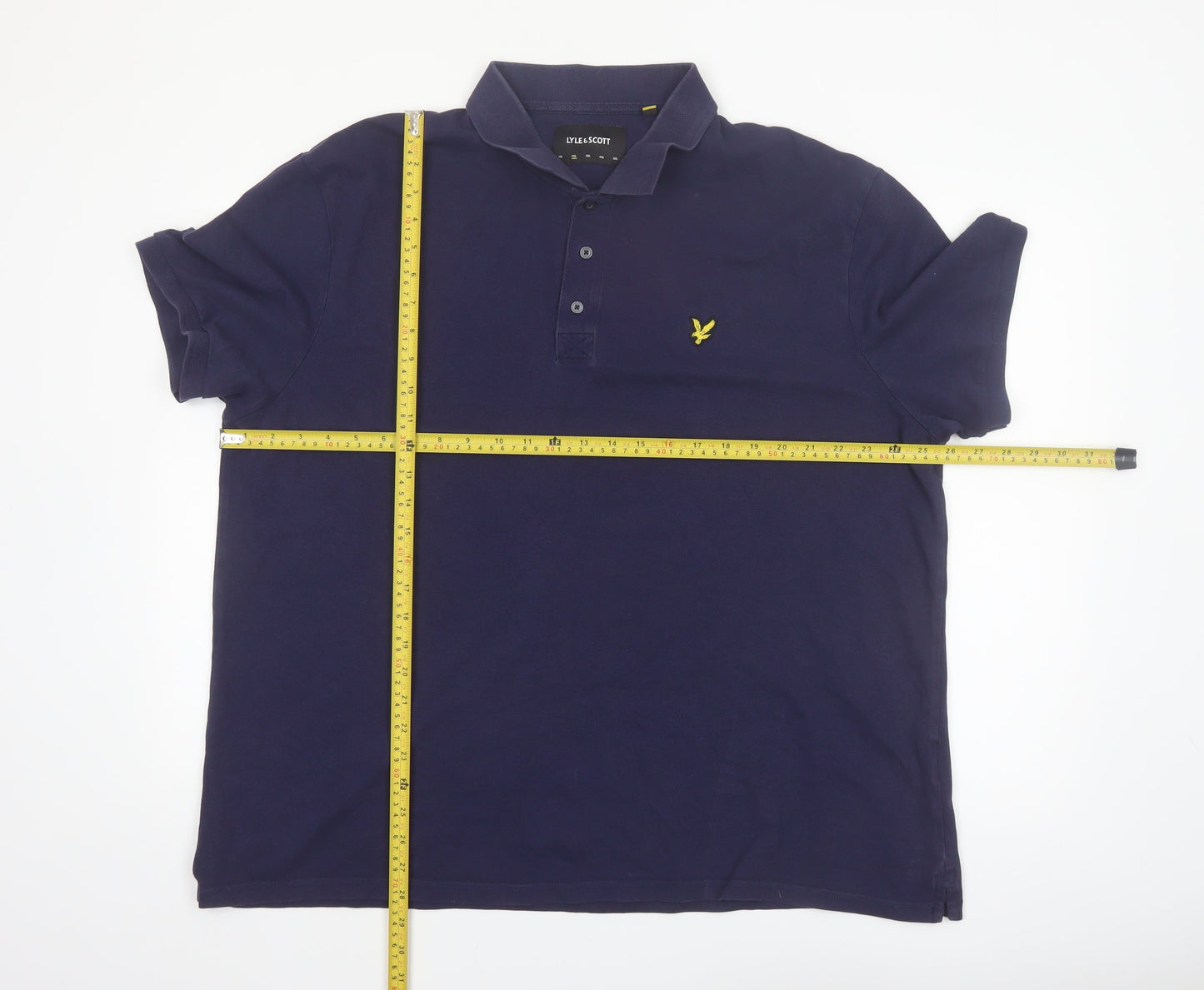 Lyle & Scott Men's Blue 2XL Cotton Polo Shirt Classic Fit