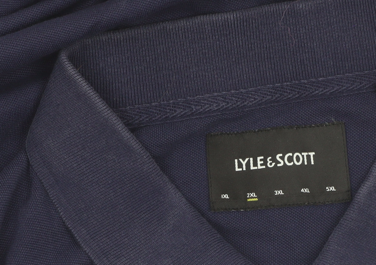 Lyle & Scott Men's Blue 2XL Cotton Polo Shirt Classic Fit