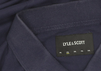 Lyle & Scott Men's Blue 2XL Cotton Polo Shirt Classic Fit