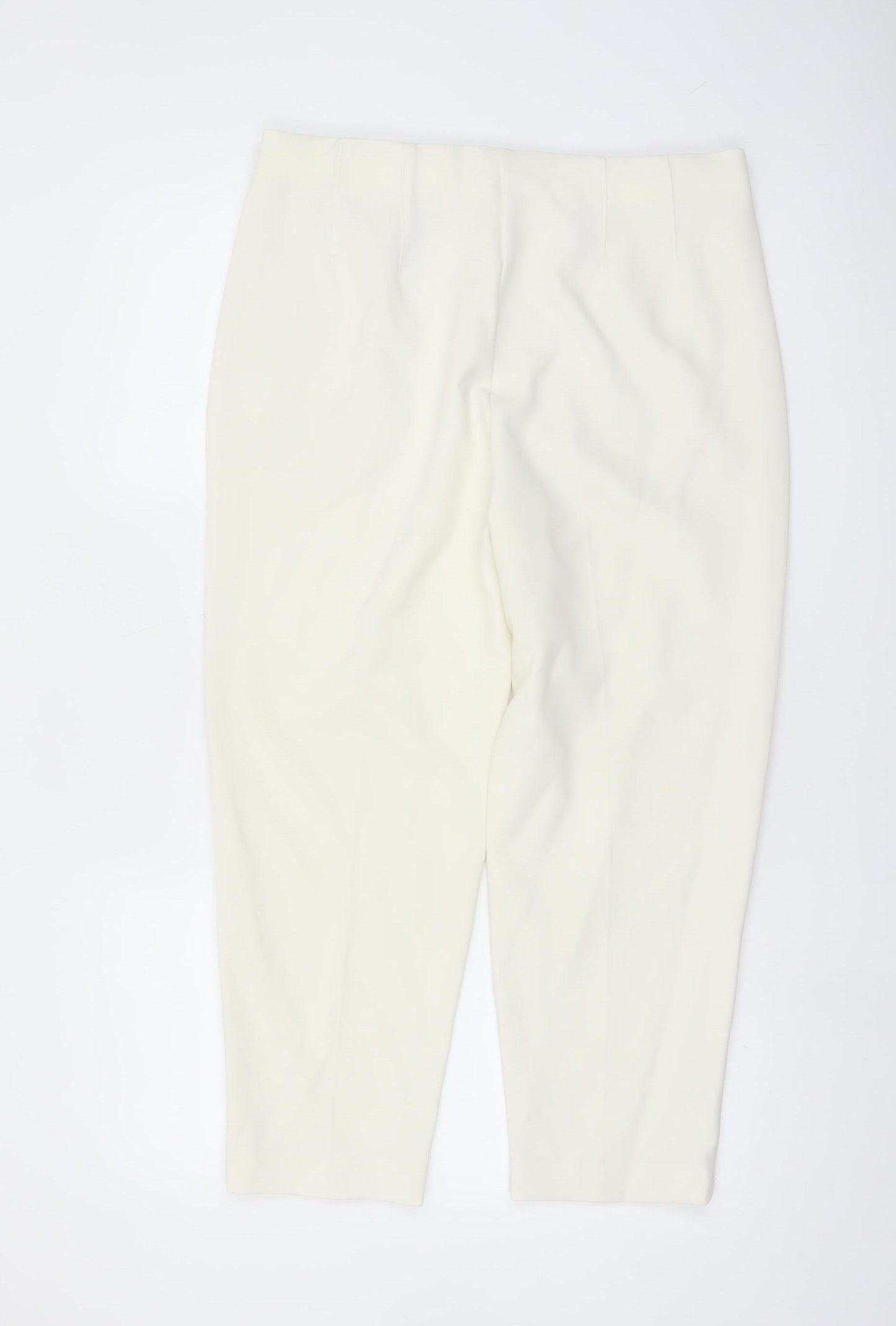 Marks and Spencer Women Ivory Size 14 Tapered Trousers