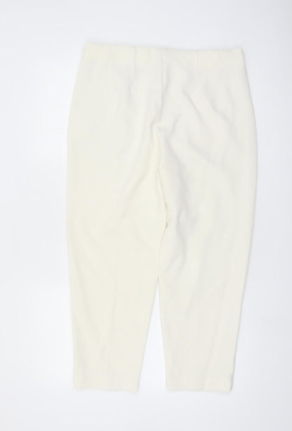 Marks and Spencer Women Ivory Size 14 Tapered Trousers
