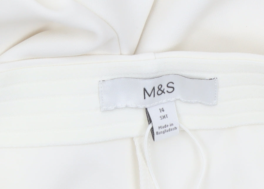 Marks and Spencer Women Ivory Size 14 Tapered Trousers