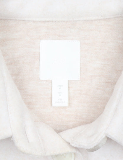 H&M Women’s Beige Fleece Basic Jacket Size M Relaxed Fit Casual