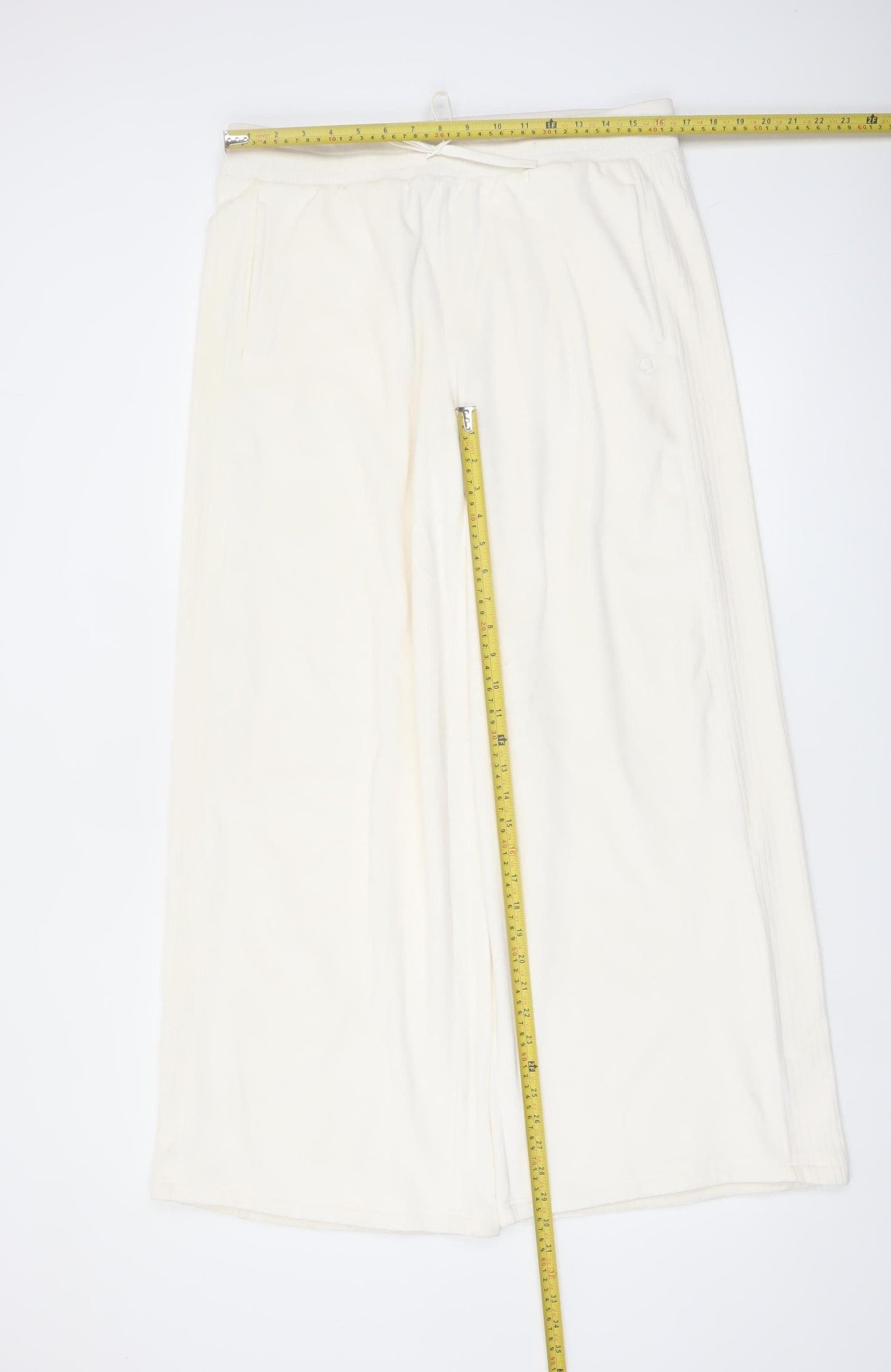 Marks and Spencer Womens Ivory Size 14 Fleece Wide-Leg Sweatpants