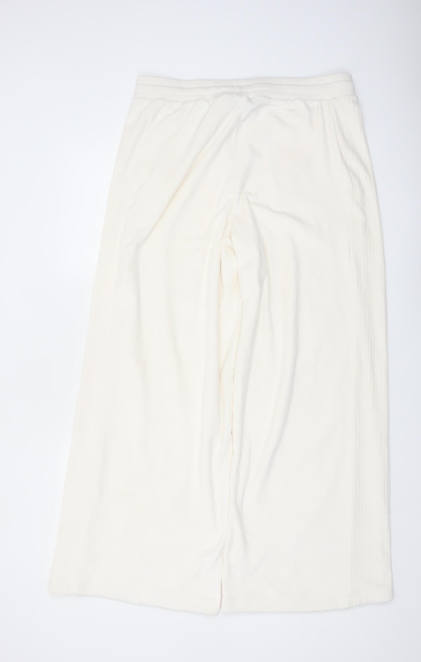 Marks and Spencer Womens Ivory Size 14 Fleece Wide-Leg Sweatpants