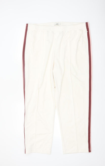 Marks and Spencer Women's Ivory Jogger Trousers Size 20 Short