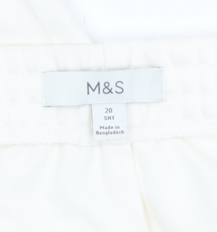 Marks and Spencer Women's Ivory Jogger Trousers Size 20 Short