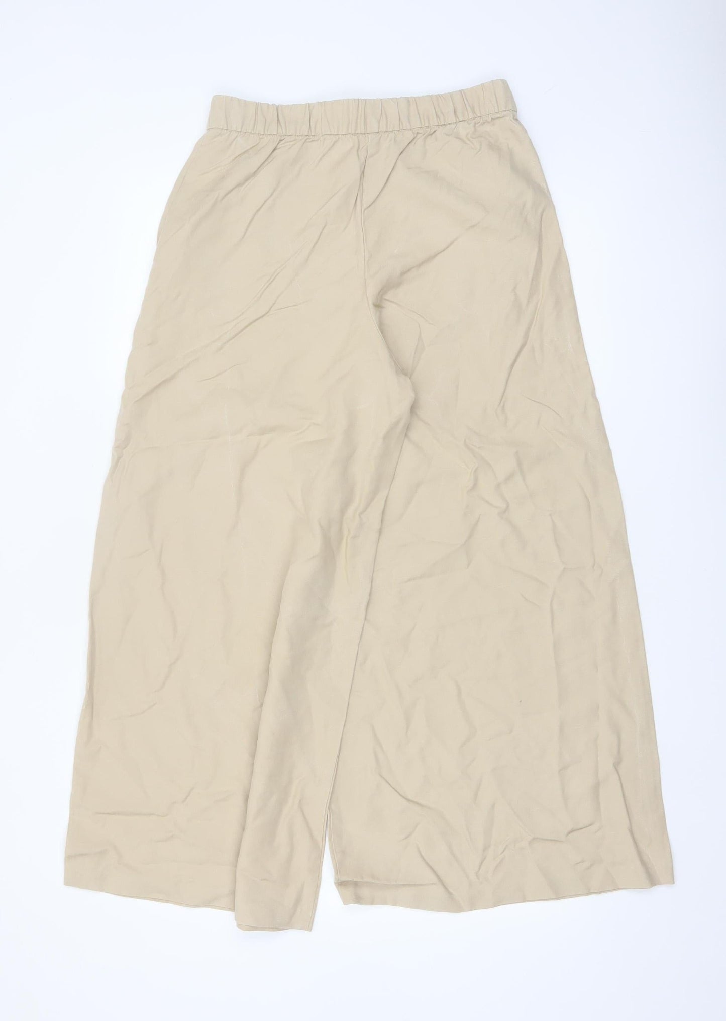 Marks and Spencer Women’s Beige Wide-Leg Culottes Trousers Size 10 Short
