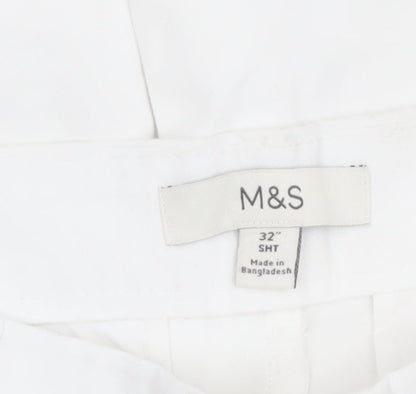 Marks and Spencer Men's White Regular Fit Chino Shorts 32 in