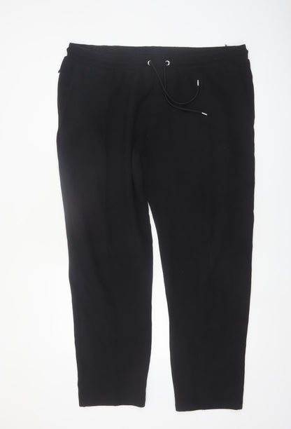Marks and Spencer Men’s Black 2XL Jogger Trousers with Drawstring Waist
