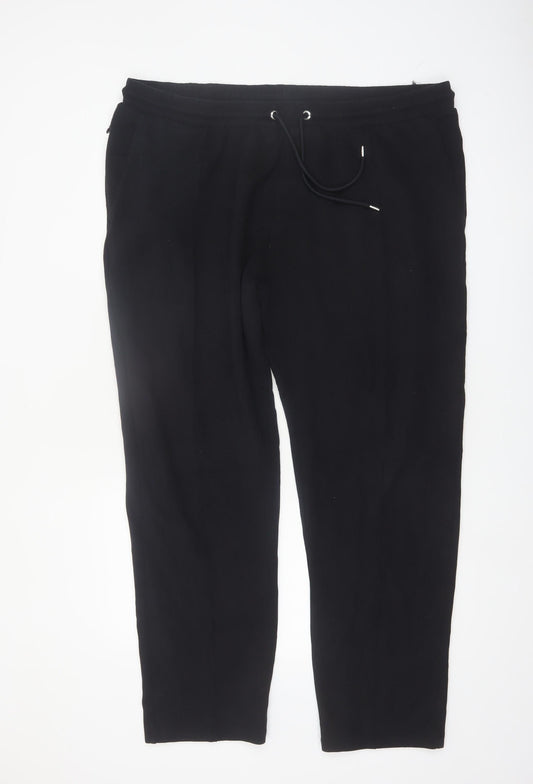 Marks and Spencer Men’s Black 2XL Jogger Trousers with Drawstring Waist
