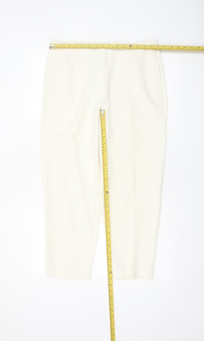 Marks and Spencer Women’s Ivory Tapered Trousers Size 14 Short