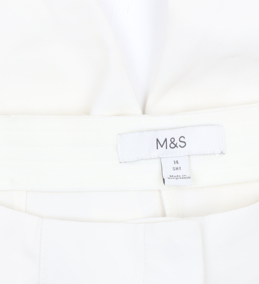 Marks and Spencer Women’s Ivory Tapered Trousers Size 14 Short