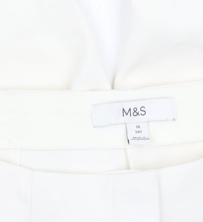 Marks and Spencer Women’s Ivory Tapered Trousers Size 14 Short