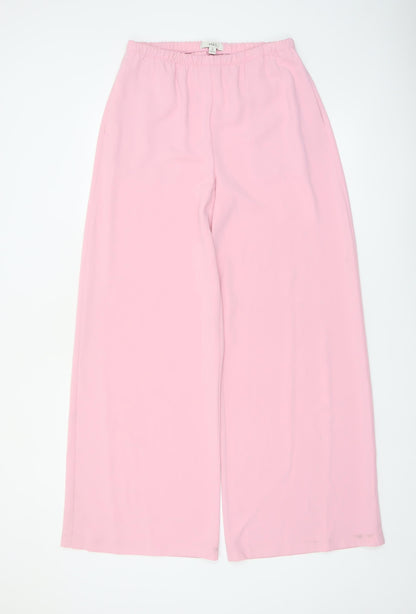 Marks and Spencer Women’s Pink Wide-Leg Crepe Trousers Size 10 Long
