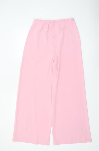 Marks and Spencer Women’s Pink Wide-Leg Crepe Trousers Size 10 Long