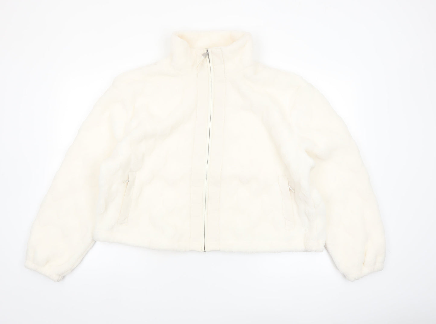 Marks and Spencer Women’s Ivory Puffer Jacket Size 16 Zip Front
