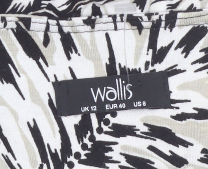 Wallis Womens Black Floral Cold Shoulder Tunic Blouse UK 12