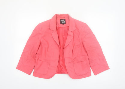 Debenhams The Collection Women Pink Linen Blend Blazer Size 10