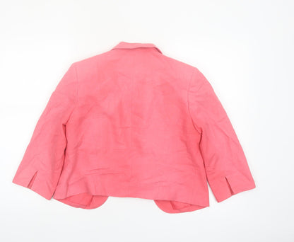 Debenhams The Collection Women Pink Linen Blend Blazer Size 10
