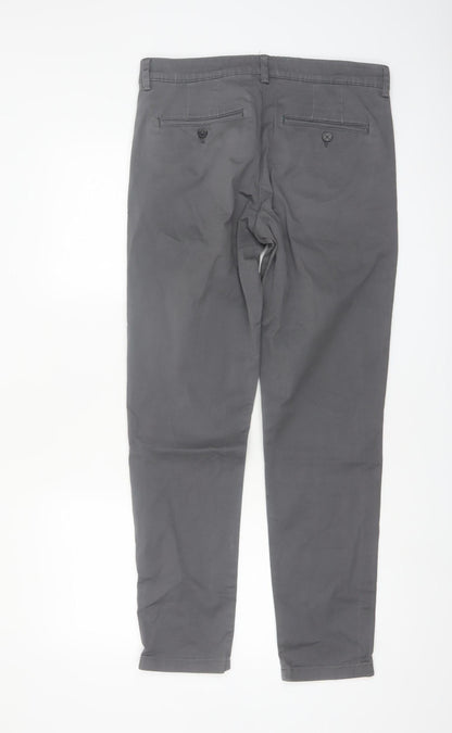 Selected Homme Men's Grey Slim Fit Chino Trousers Size M
