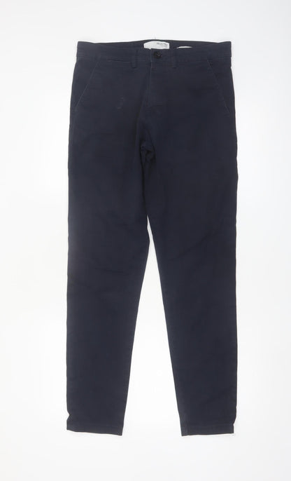 SELECTED HOMME Men's Blue Slim Fit Chino Trousers Size M