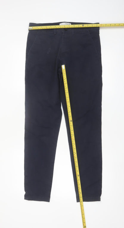SELECTED HOMME Men's Blue Slim Fit Chino Trousers Size M