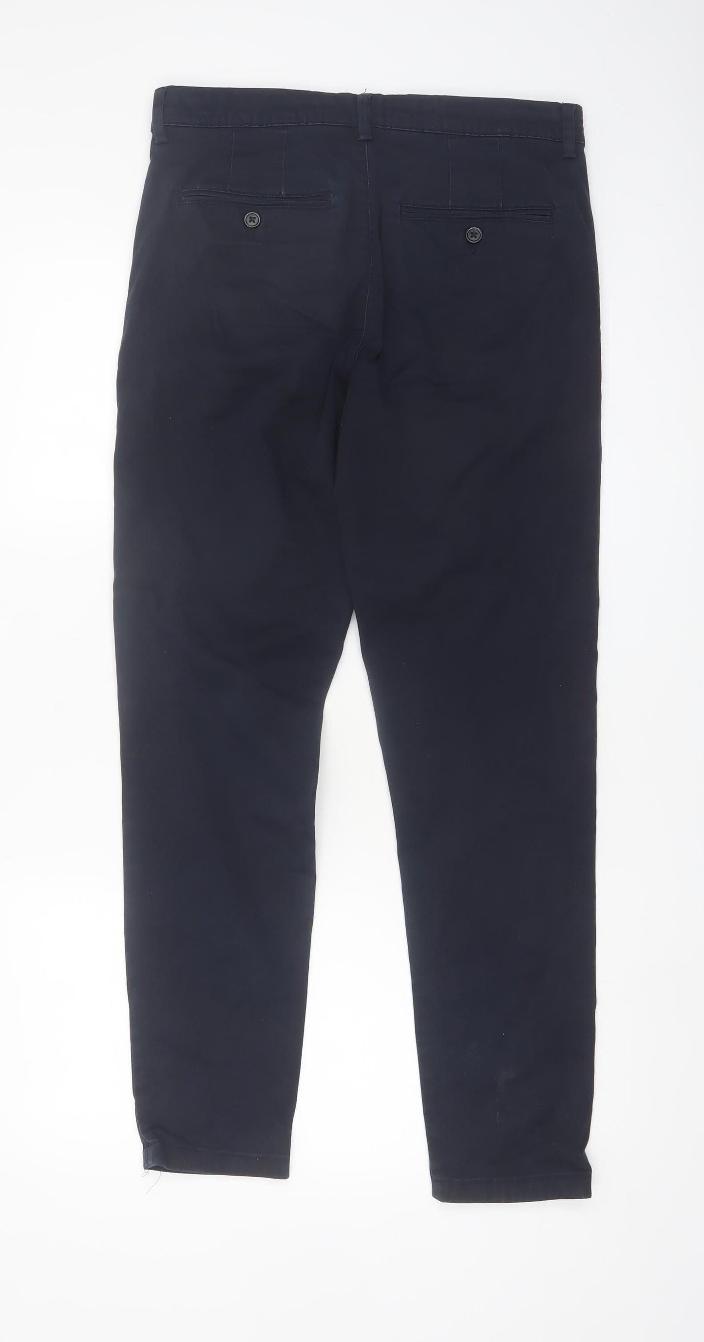 SELECTED HOMME Men's Blue Slim Fit Chino Trousers Size M