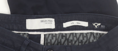 SELECTED HOMME Men's Blue Slim Fit Chino Trousers Size M