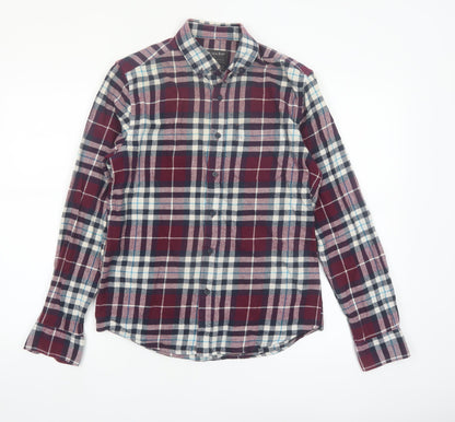 Primark Men's Multicoloured Check Cotton Flannel Shirt S Regular Fit