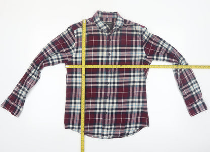 Primark Men's Multicoloured Check Cotton Flannel Shirt S Regular Fit