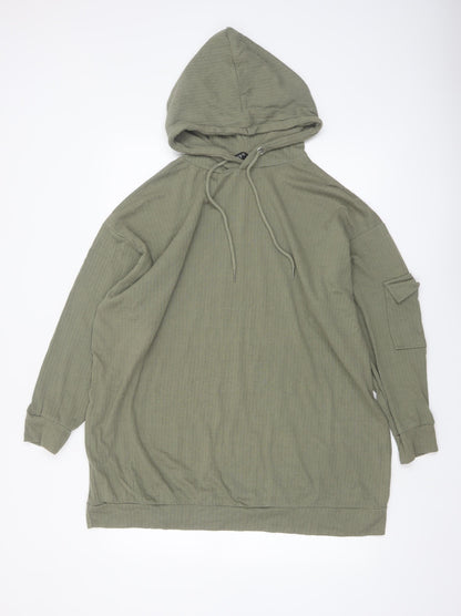 Yours Women's Khaki Long Sleeve Hooded Pullover Hoodie Size 20