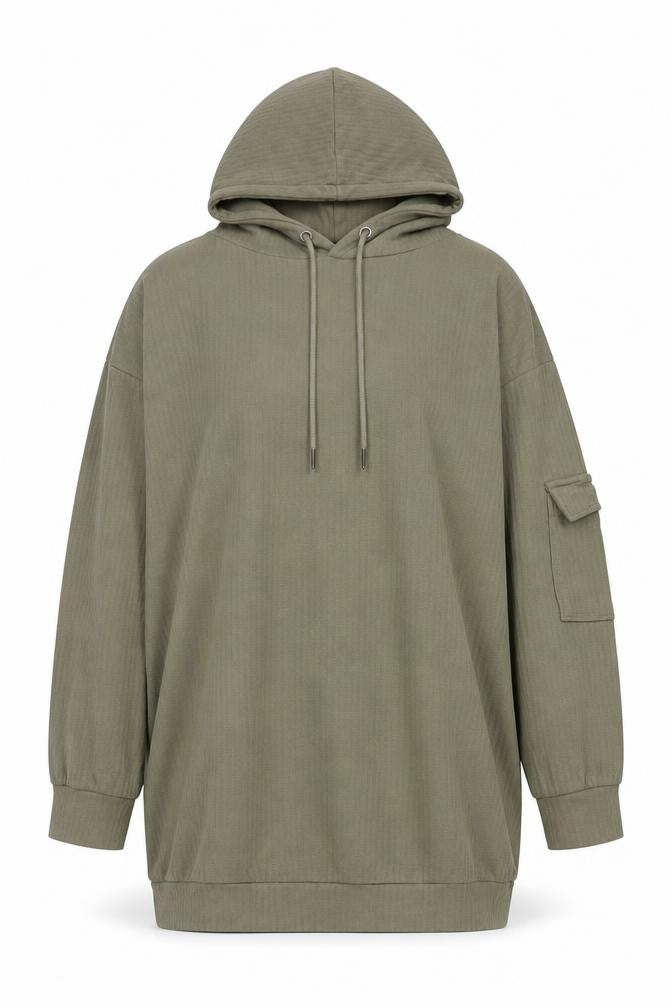 Yours Women's Khaki Long Sleeve Hooded Pullover Hoodie Size 20