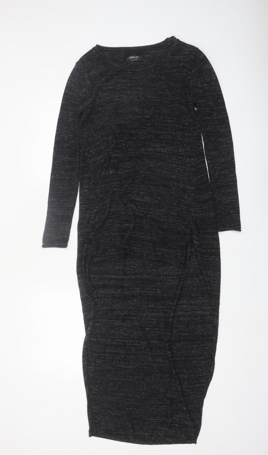 Zara Women Black Knit Slim Fit Long Sleeve Pullover Jumper S