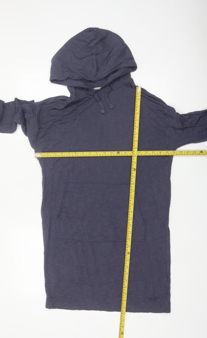 Weird Fish Women’s Navy Bamboo Hooded Tunic Hoodie Size 10