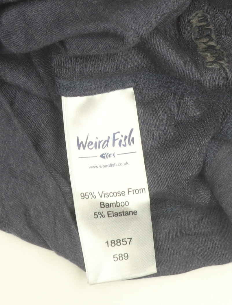 Weird Fish Women’s Navy Bamboo Hooded Tunic Hoodie Size 10