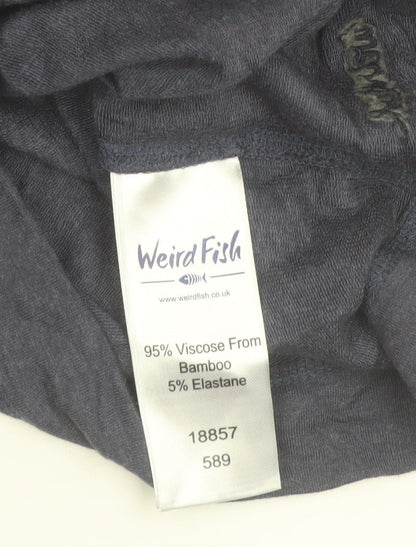 Weird Fish Women’s Navy Bamboo Hooded Tunic Hoodie Size 10