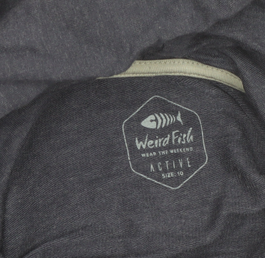 Weird Fish Women’s Navy Bamboo Hooded Tunic Hoodie Size 10